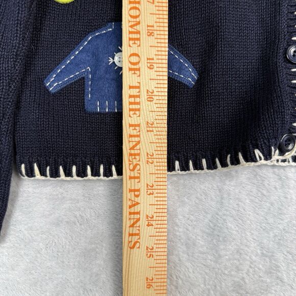 Vtg Holiday Cardigan Sweater Small Winter Christmas Hand Embroidered Grandmacore - Picture 8 of 12